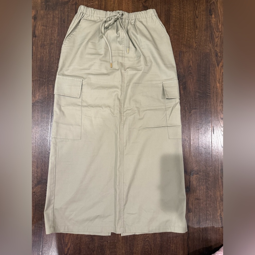 Green Cargo Maxi Skirt